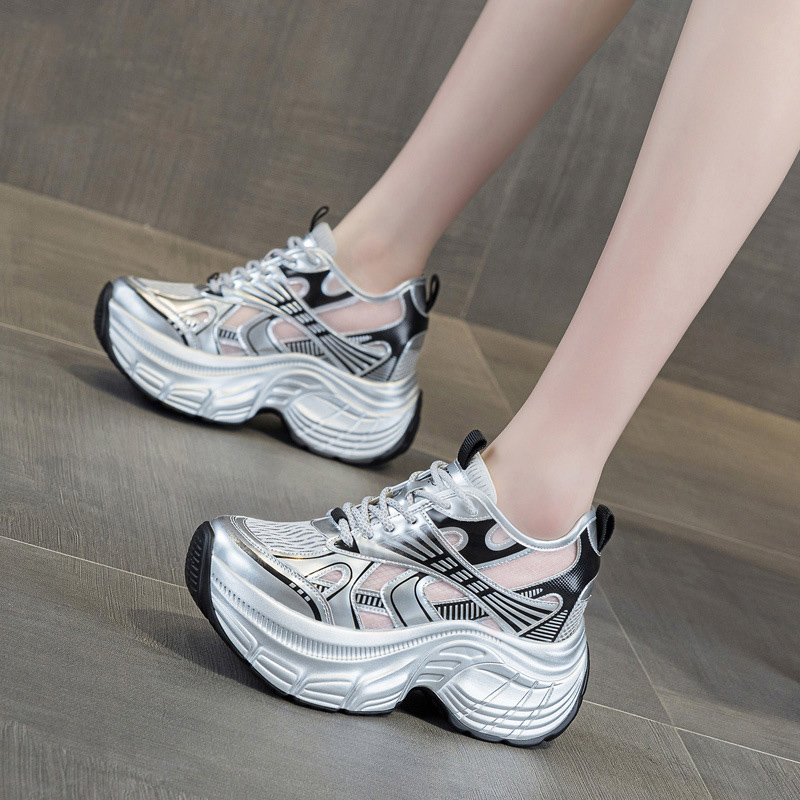 Mesh Sneaker Women - 8cm Hidden Height Increasing Platform Sneakers