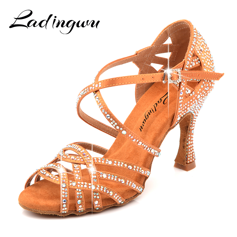 Women'S Shoes Z - Ladingwu Silk Satin Apricot And Bronze