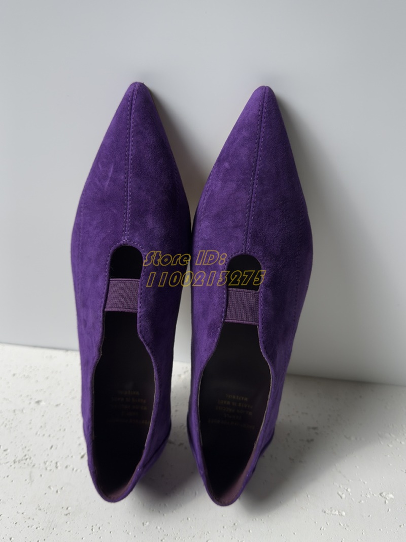 Purple Suede Pointy Toe Pumps  - огляд і ціна Pointed Toe Flat