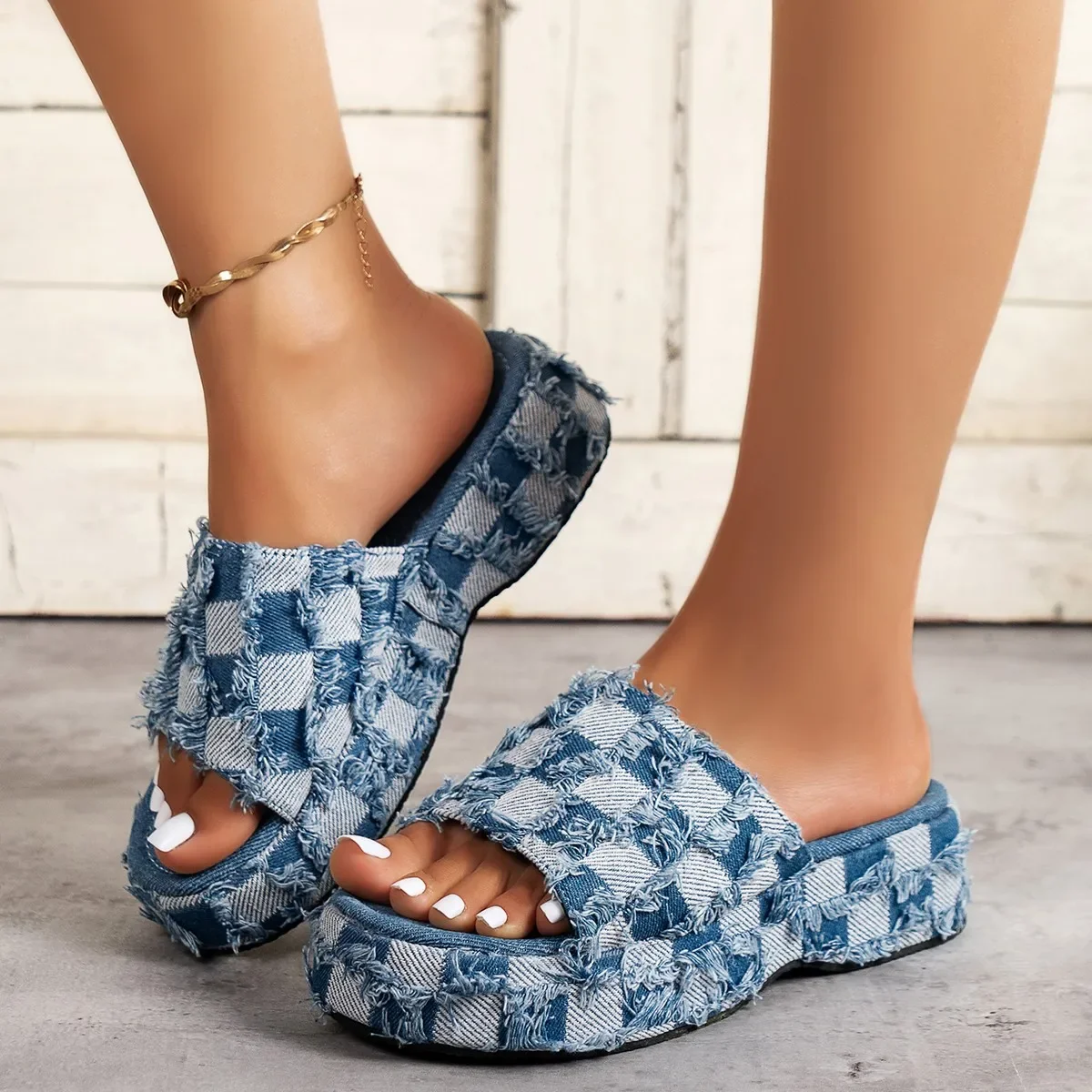 New Women Denim Slides Summer  - огляд і ціна Women Shoes Jeans