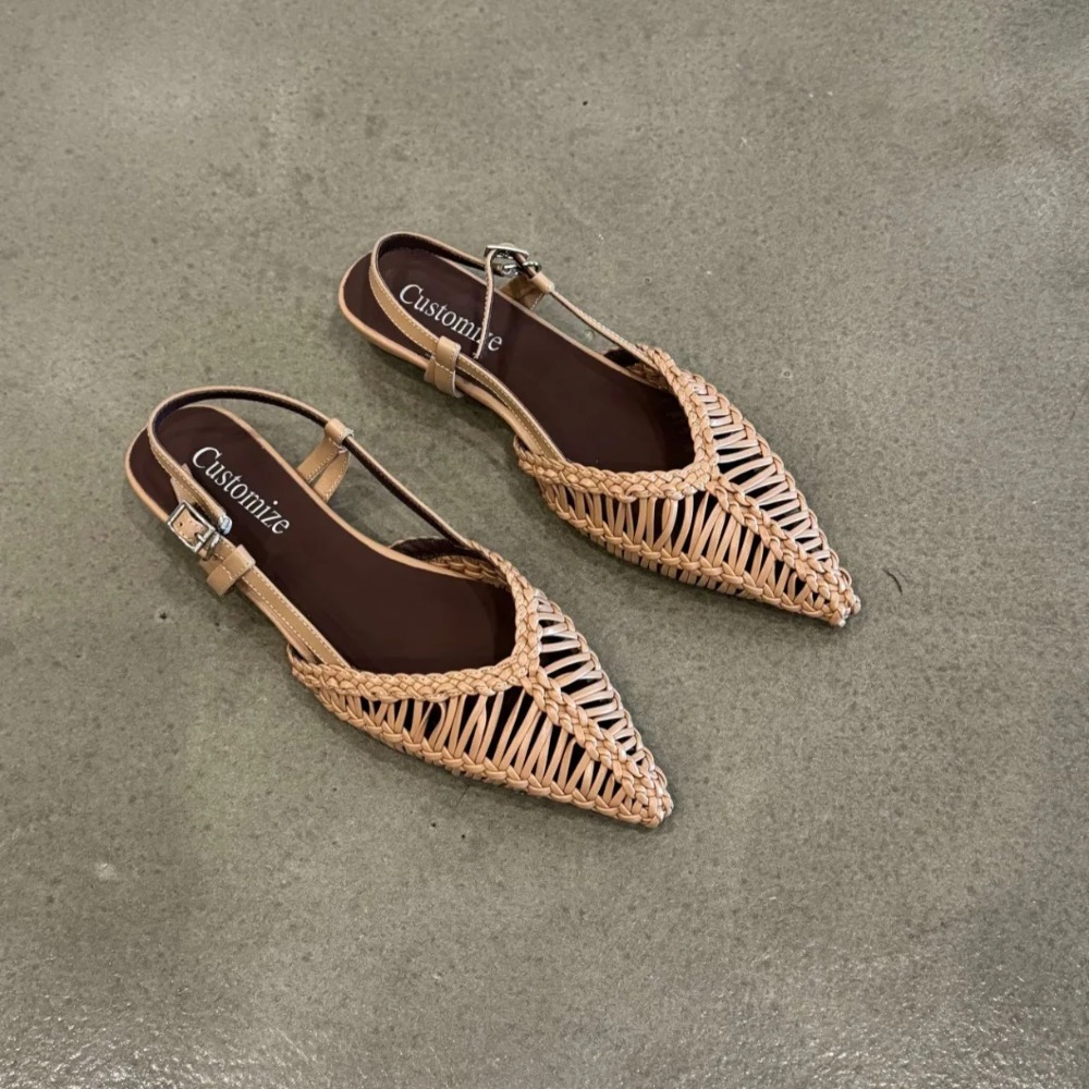 Pointed Woven Roman Style Sand - огляд і ціна Pointed Toe Flat