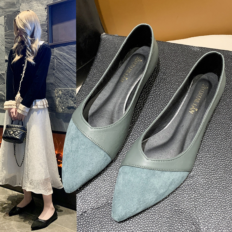 Flat black leather shoes for w - огляд і ціна Pointed Toe Flat