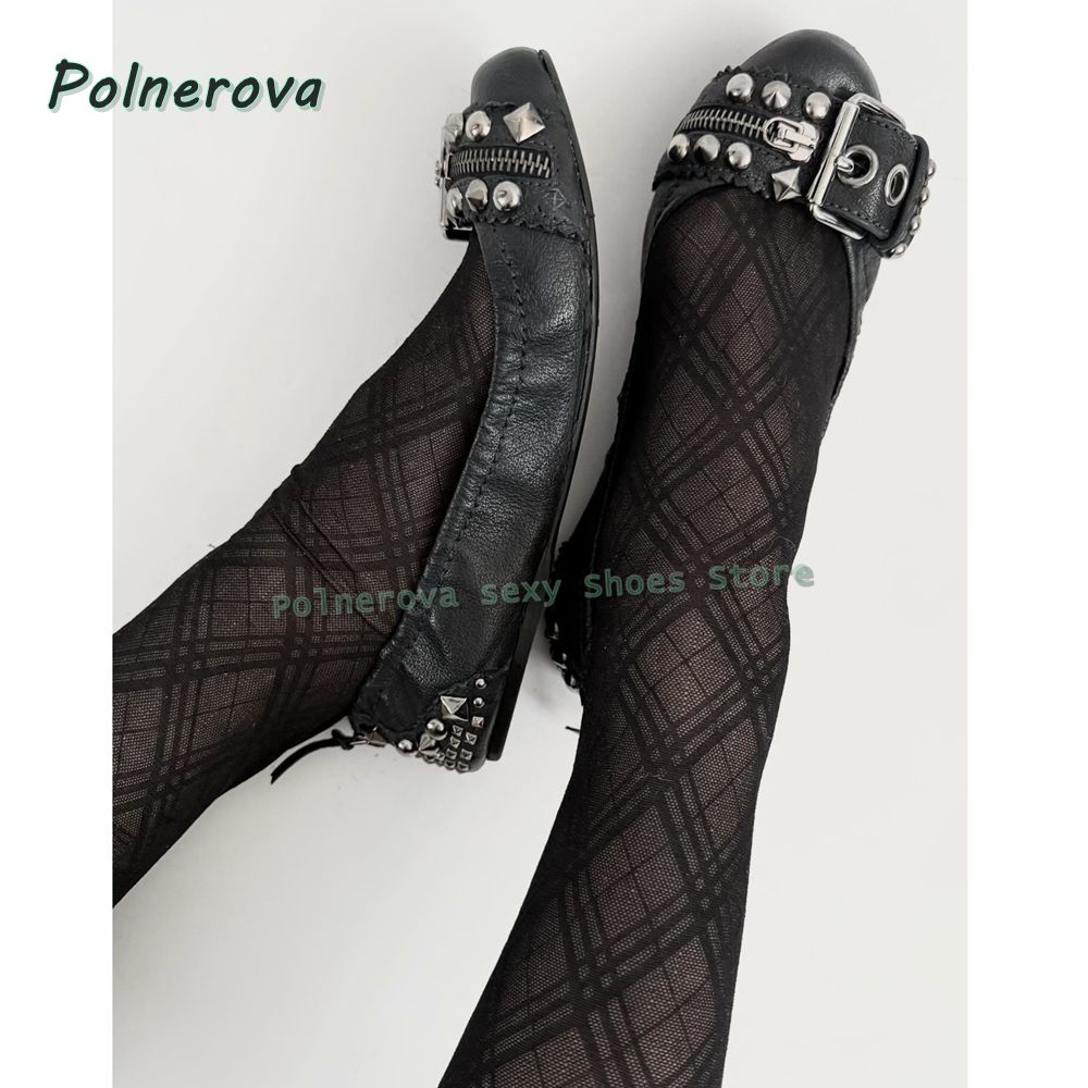 Rivet Belt Buckle Mary Jane Sh - огляд і ціна Pointed Toe Flat