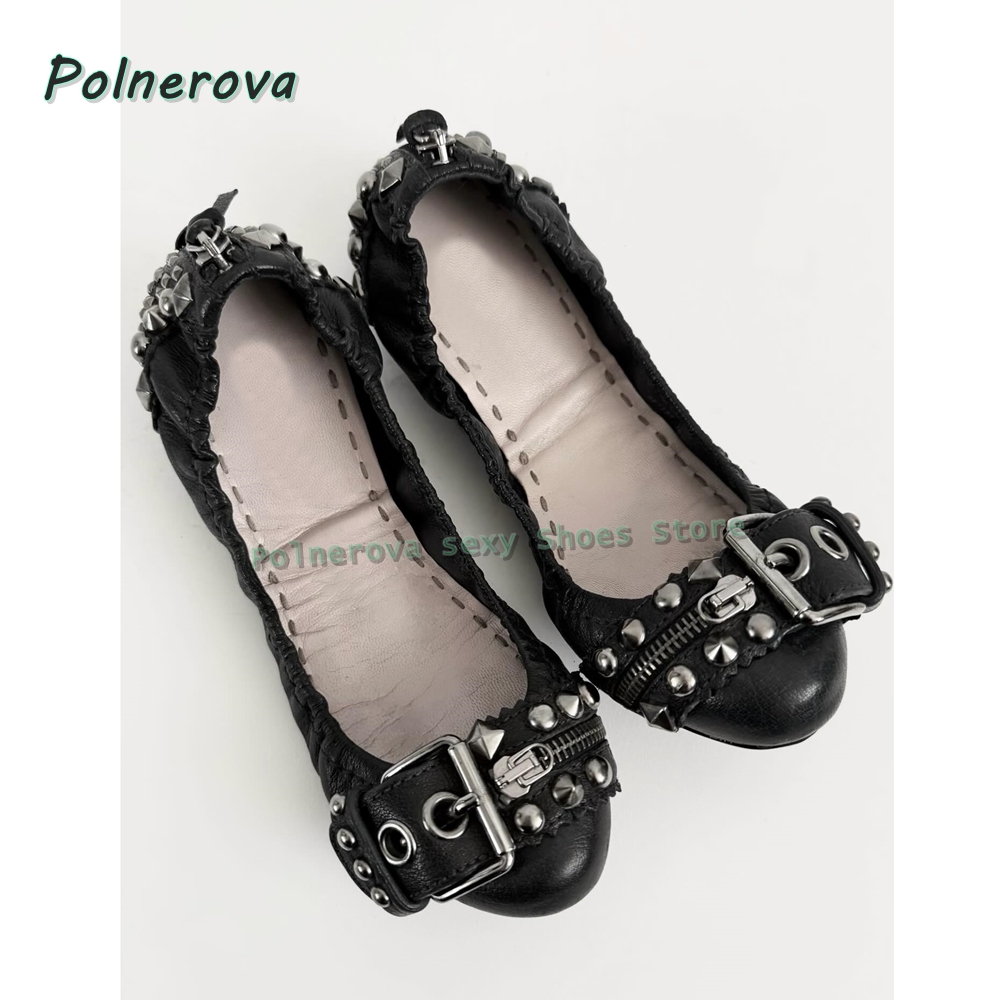 Rivet Belt Buckle Mary Jane Sh - огляд і ціна Pointed Toe Flat